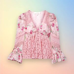 LoveShackFancy NWT priema Top pink size L